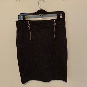 Ann Taylor stretch pencil skirt - black heather, size 6